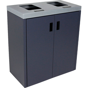 SUMMIT FL DOUBLE - MIXED RECYCLABLES/WASTE, 30 GALLON - SILVER/GREY by Busch Systems International Inc SUMMIT FL DOUBLE - MIXED RECYCLABLES/WASTE, 30 GALLON - SILVER/GREY by Busch Systems International Inc