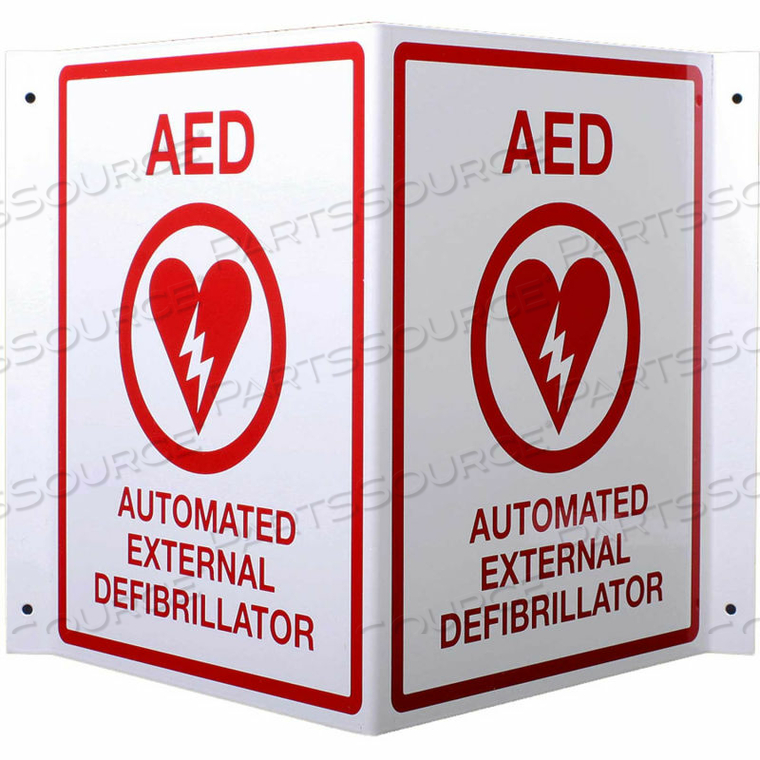 FIRST VOICE AED 3D V-SHAPED PROJECTING WALL SIGN, PLASTIC by First Voice FIRST VOICE AED 3D V-SHAPED PROJECTING WALL SIGN, PLASTIC by First Voice
