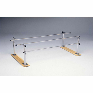 WOOD BASE FOLDING PARALLEL BARS, HEIGHT AND WIDTH ADJUSTABLE, 10' L by Fabrication Enterprises