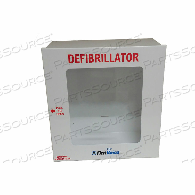 FIRST VOICE SURFACE MOUNTED ALARMED CABINET (100BD ALARM), POWDER COATED WHITE by First Voice
