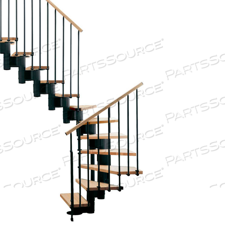 KOMPACT MODULAR STAIRCASE KIT, (88-5/8" TO 119-1/4"), *U* 29" TREAD, BLACK 