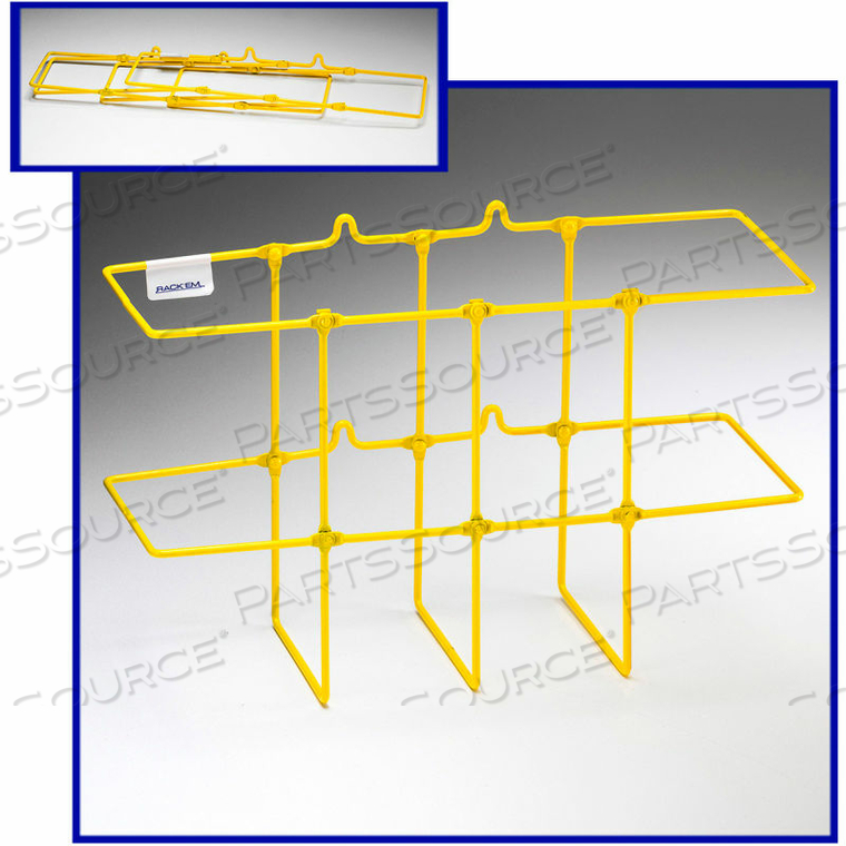 YELLOW BINDER RACK, 13-3/4"L X 5"W X 8-3/4"H 