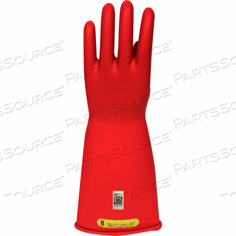 ARCGUARD CLASS 2 RUBBER VOLTAGE GLOVES, RED, SIZE 10 by National Safety Apparel