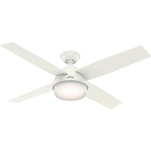 52" DEMPSEY DAMP CEILING FAN WITH LIGHT AND HANDHELD REMOTE - FRESH WHITE by Hunter Fan Co. / Casablanca Fand Co.