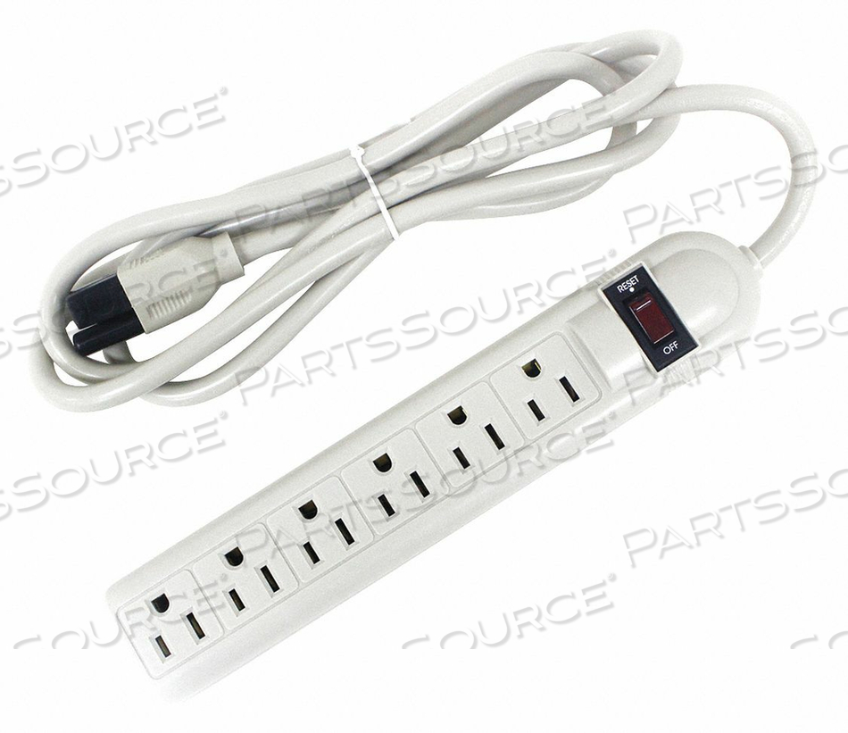 OUTLET STRIP, APPLICATION HOME AND OFFICE, HOUSING MATERIAL PLASTIC, TOTAL NUMBER OF OUTLETS 6, MAX. AMPS 15 A, CORD LENGTH 6 FT, NUMBER OF by Power First OUTLET STRIP, APPLICATION HOME AND OFFICE, HOUSING MATERIAL PLASTIC, TOTAL NUMBER OF OUTLETS 6, MAX. AMPS 15 A, CORD LENGTH 6 FT, NUMBER OF by Power First
