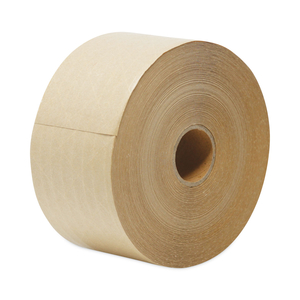 GLASS-FIBER REINFORCED GUMMED KRAFT SEALING TAPE, 3" CORE, 3" X 375 FT, BROWN, 8/CARTON by General Supply