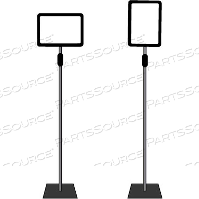 ADJUSTABLE POSTER STAND SIGN HOLDER 11"W X 7"H BLACK/CHROME by Asia Sources Inc.