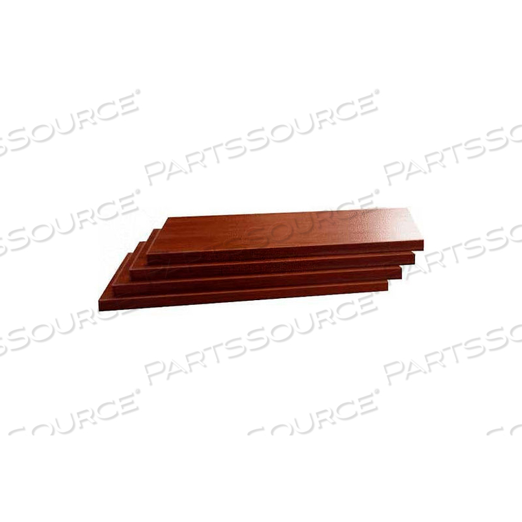 SLATWALL CHERRY SHELVES, 3/4"HX8"DX22-1/4"W, FINISHED ON 2 SIDES AND 3 EDGES by Windmill Slatwall Products