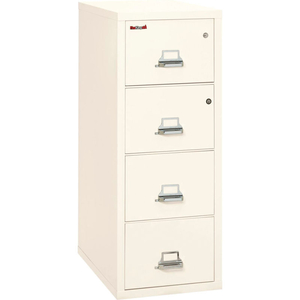 FIREPROOF 4 DRAWER VERTICAL SAFE-IN-FILE LEGAL 20-13/16"WX31-9/16"DX52-3/4"H IVORY WHITE by Fire King