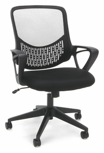 TASK CHAIR BLK FIXED ARMS BACK 18-1/2 H by OFM Inc