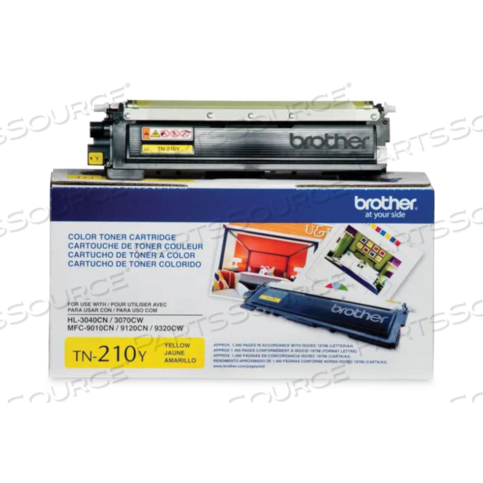 TN210Y TONER, 1,400 PAGE-YIELD, YELLOW by Brother