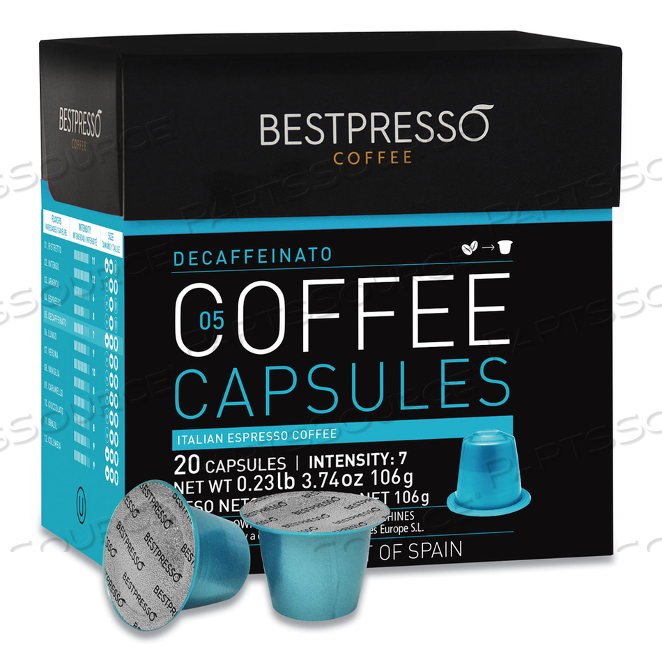 NESPRESSO DECAFFEINATO ITALIAN ESPRESSO PODS, INTENSITY: 7, 20/BOX 