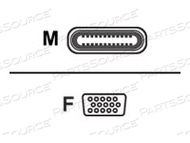 ADDON, ADAPTER, USB-C MALE TO HD-15 (VGA) FEMALE, 1.7 IN, BLACK by ADDON