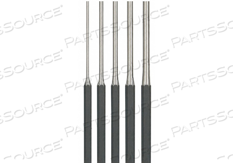 DRIVE PIN PUNCH SET, SET TYPE PUNCH SET, TYPES INCLUDED LENGTH PIN PUNCH, NUMBER OF PIECES 5, BLADE TIP SHAPE STRAIGHT, BLADE WIDTH 1/8 IN, by Westward DRIVE PIN PUNCH SET, SET TYPE PUNCH SET, TYPES INCLUDED LENGTH PIN PUNCH, NUMBER OF PIECES 5, BLADE TIP SHAPE STRAIGHT, BLADE WIDTH 1/8 IN, by Westward