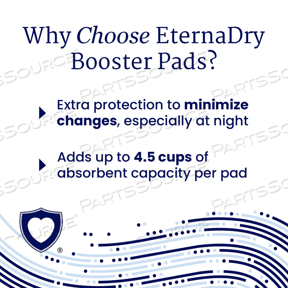 ETERNADRY BOOSTER PADS & CONTOURED DIAPER DOUBLERS, WHITE, LARGE by NorthShore Care Supply