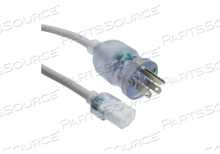 6FT 14 AWG NEMA 5-15P - C13 HOSPITAL GRADE POWER CORD - GREY by Digi-Key