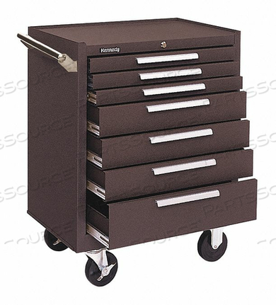 K1800 SERIES 27"W X 18"D X 35"H 7 DRAWER BROWN ROLLER CABINET by Kennedy Manufacturing