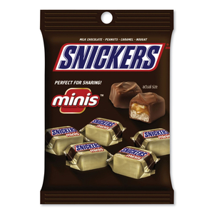 MINIS SIZE CHOCOLATE BARS, MILK CHOCOLATE, 4.4 OZ PACK, 12 PACKS/CARTON by Snickers