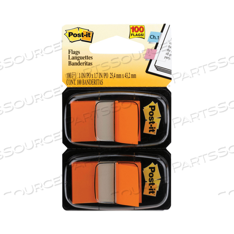 STANDARD PAGE FLAGS IN DISPENSER, ORANGE, 50 FLAGS/DISPENSER by 3M Consumer