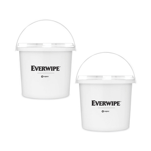 HIGH VOLUME WET WIPE CENTERPULL RESEALABLE BUCKET, 12 X 12 X 12, WHITE, 2/CARTON by Everwipe