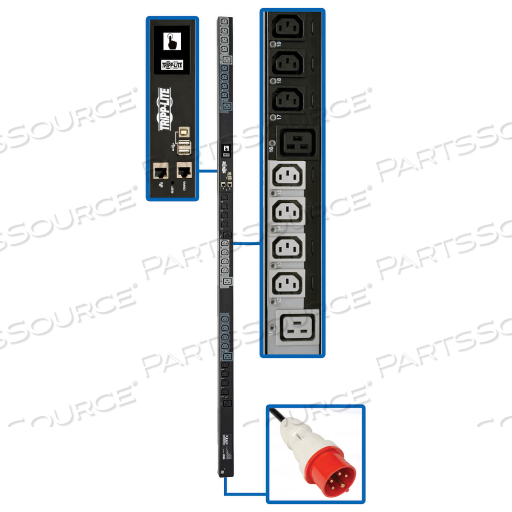 3-PHASE PDU SWITCHED 11.5KW 220/230/240V 24 C13, 6 C19 16/20A by Tripp Lite 3-PHASE PDU SWITCHED 11.5KW 220/230/240V 24 C13, 6 C19 16/20A by Tripp Lite