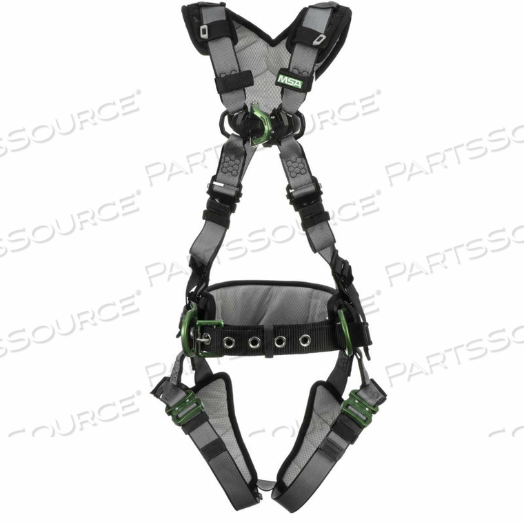 CONSTRUCTION HARNESS, BACK, CHEST & HIP D-RINGS, QUICK-CONNECT LEG STRAPS, 2XL by MSA Safety Sales, LLC