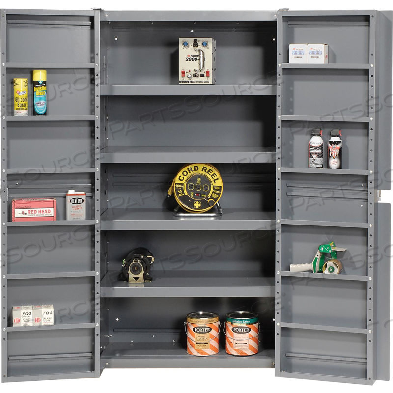 STORAGE CABINET WITH INTERIOR SHELVING, GRAY, 38"W X 24"D X 72"H by Approved Vendor