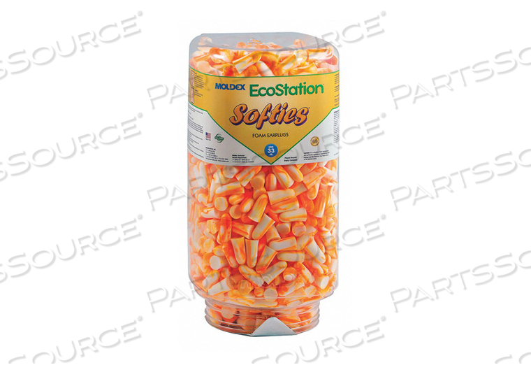 6702 MOLDEX ECOSTATION EARPLUG REFILL, ONE SIZE, FOAM, TAPERED, UNCORDED, ORANGE, 33 DB, WALL by Moldex