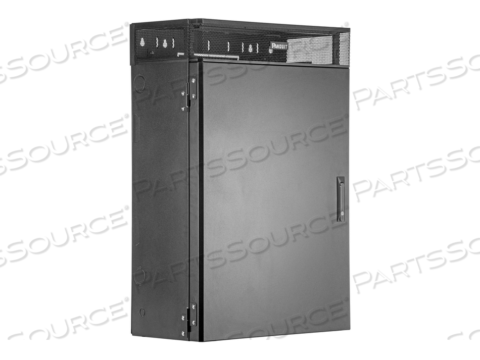 PANZONE TRUEEDGE VERTICAL WALL MOUNT ENCLOSURE, CABINET, WALL MOUNTABLE, BLACK, 6U by Panduit