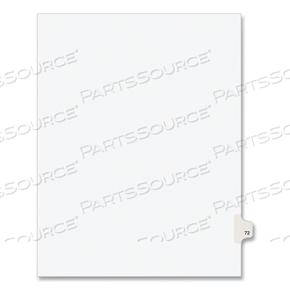 PREPRINTED LEGAL EXHIBIT SIDE TAB INDEX DIVIDERS, AVERY STYLE, 10-TAB, 72, 11 X 8.5, WHITE, 25/PACK, (1072) 