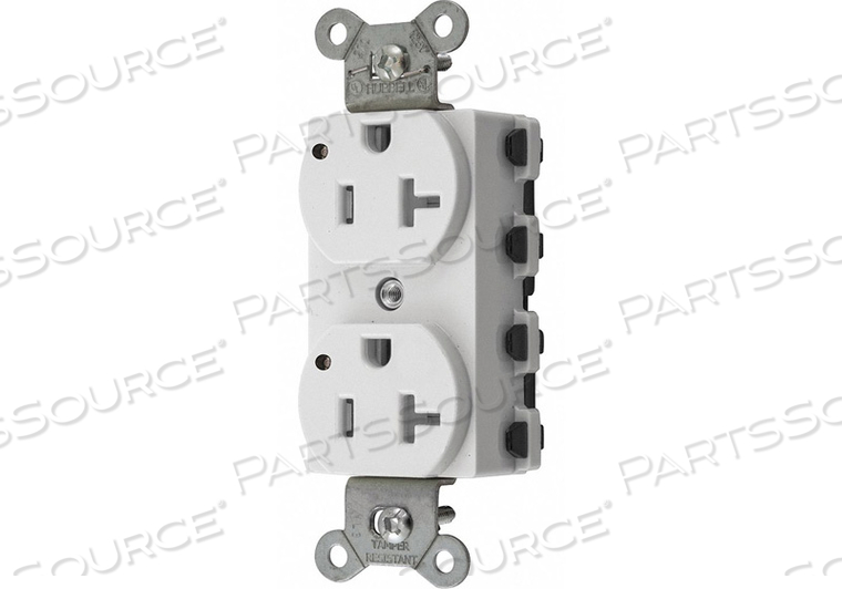 RECEPTACLE WHITE 3 WIRES 2 POLES by Hubbell Incorporated, Wiring Device-Kellums