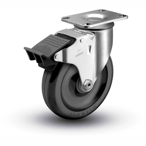 2 SERIES SWIVEL PLATE CASTER POLYOLEFIN TOTAL LOCK BRAKE 5" DIA. 300 LB by Colson