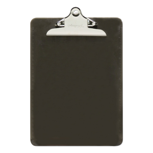 PLASTIC CLIPBOARD WITH HIGH CAPACITY CLIP, 1.25" CLIP CAPACITY, HOLDS 8.5 X 11 SHEETS, TRANSLUCENT BLACK by Universal