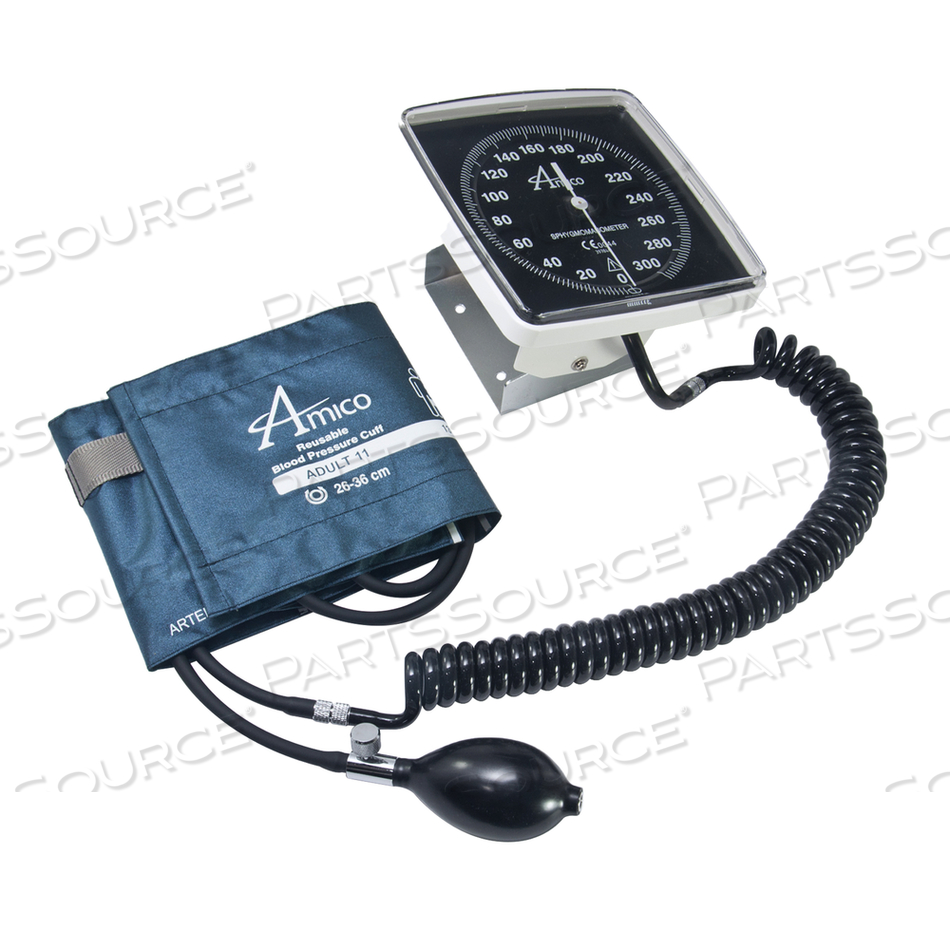 LARGE 6IN DIAL WALL-MOUNT ANEROID SPHYGMOMANOMETER WITH ADULT CUFF by Amico Accessories LARGE 6IN DIAL WALL-MOUNT ANEROID SPHYGMOMANOMETER WITH ADULT CUFF by Amico Accessories
