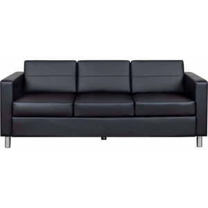 INTERION ANTIMICROBIAL UPHOLSTERED LEATHER SOFA, BLACK by Global Seating Solutions LLC INTERION ANTIMICROBIAL UPHOLSTERED LEATHER SOFA, BLACK by Global Seating Solutions LLC