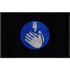 HAND SANITIZER - CARPETED MESSAGE MAT 3/8" THICK 2' X 3' BLACK by Andersen Company