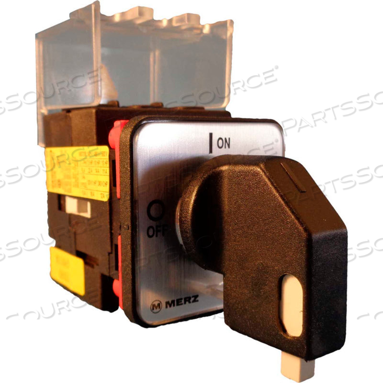 MERZ, 25A,3-POLE, DISCONNECT SWITCH, BLACK/GREY, FRONT-MOUNT, LOCKOUT by Springer Controls Co. Inc MERZ, 25A,3-POLE, DISCONNECT SWITCH, BLACK/GREY, FRONT-MOUNT, LOCKOUT by Springer Controls Co. Inc