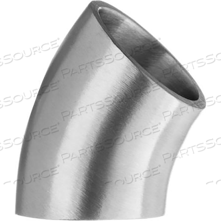 304 STAINLESS STEEL POLISHED SHORT 45 DEGREE ELBOW FOR BUTT WELD FITTINGS - FOR 1-1/2" TUBE OD 