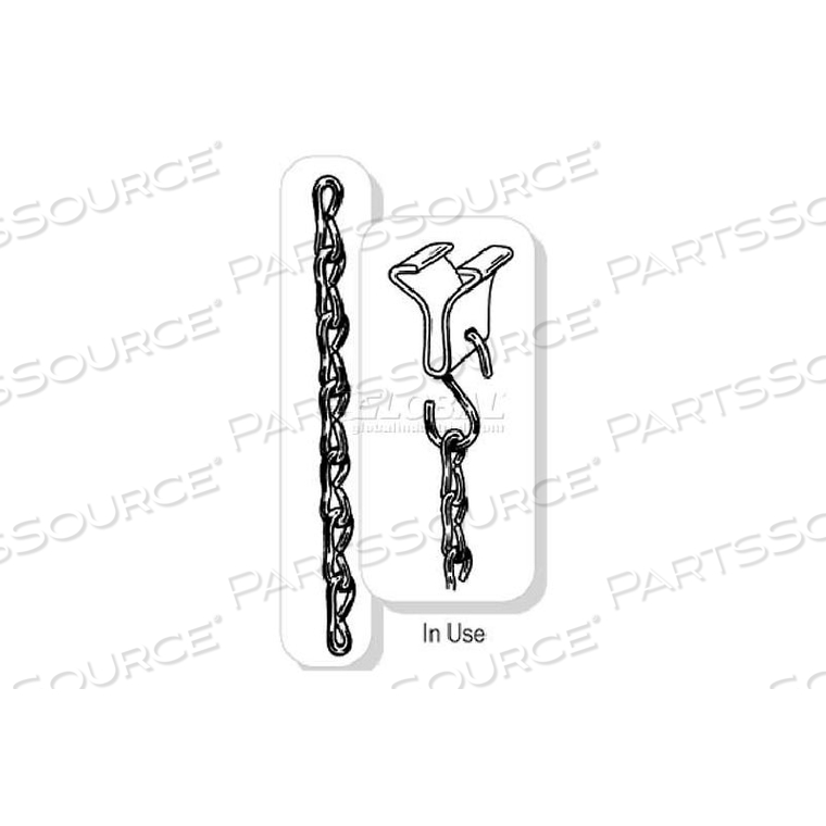JACK CHAIN KIT, (2) #16 CHAINS, 48"L, (4) 1" "S" HOOKS, PLATED STEEL by Clip Strip Corp.