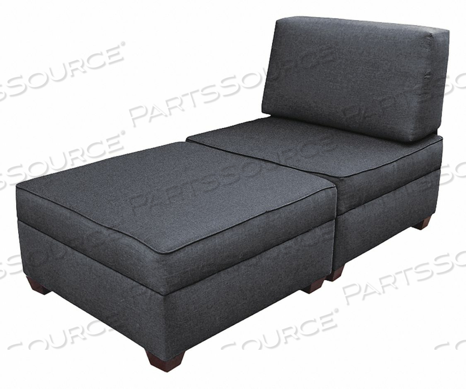 CHAISE LOUNGE 60 WX18 H BLUE UPHOLSTERY by Duobed