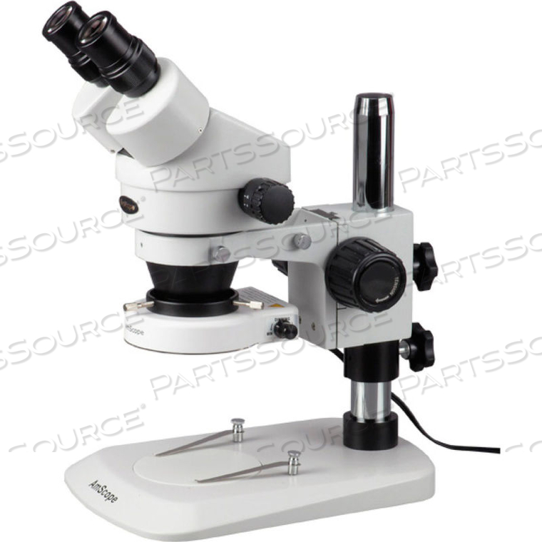 AMSCOPE 7X-90X STEREO ZOOM INSPECTION MICROSCOPE WITH 80-LED RING LIGHT by United Scope