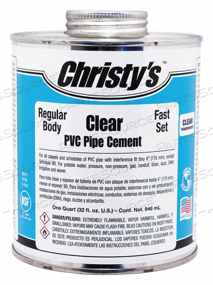 PIPE CEMENT CLEAR 32 OZ. by Christy's PIPE CEMENT CLEAR 32 OZ. by Christy's