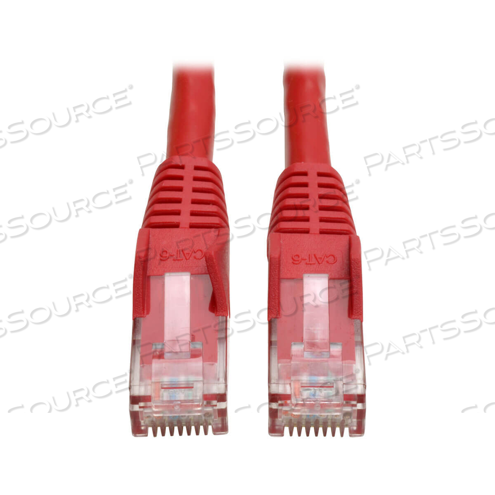 ETHERNET CABLE, CAT6 GIGABIT SNAGLESS MOLDED (UTP), RJ45 M/M, RED, ROUND, 10 FT by Tripp Lite