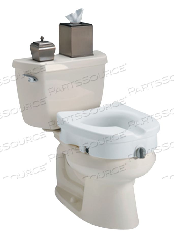 CLAMP-ON RAISED TOILET SEAT, WITHOUT ARMS 