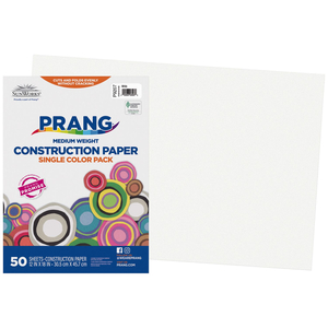 SUNWORKS CONSTRUCTION PAPER, 50 LB TEXT WEIGHT, 12 X 18, WHITE, 50/PACK, 25 PACKS/CARTON by Prang