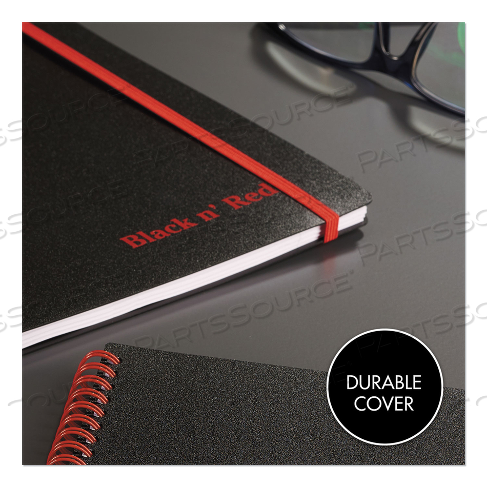 FLEXIBLE COVER TWINWIRE NOTEBOOK, SCRIBZEE COMPATIBLE, 1 SUBJECT, WIDE/LEGAL RULE, BLACK COVER, 8.25 X 5.63, 70 SHEETS by Black n' Red