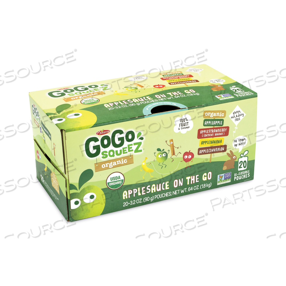 FRUIT ON THE GO, VARIETY APPLESAUCE, 3.2 OZ POUCH, 20/BOX 