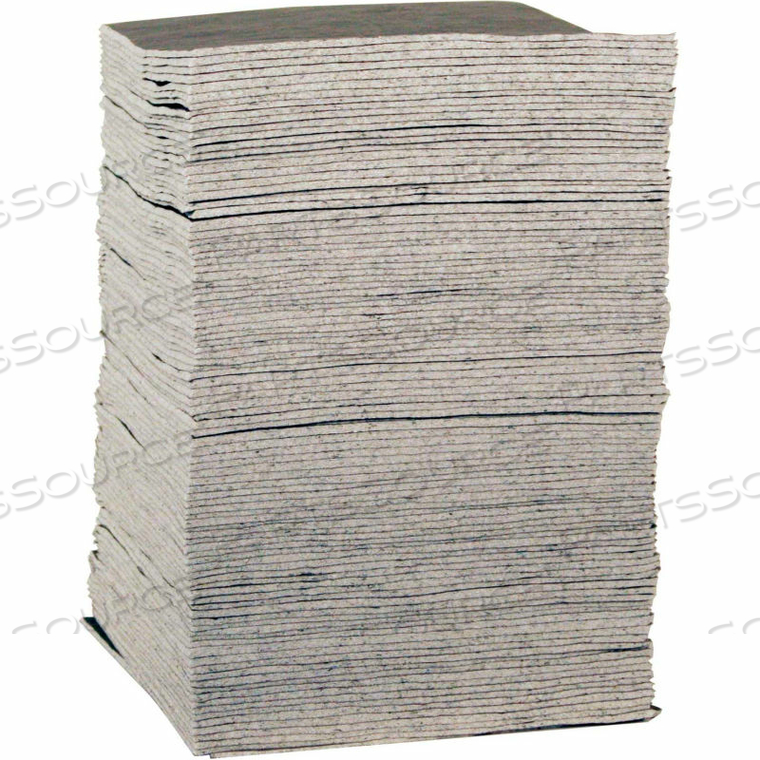 EVERSOAK MEDIUM-DUTY ABSORBENT PADS, 29 GALLON CAPACITY, 15" X 19", 100 PADS/CASE by Sellars Retail Dist Co