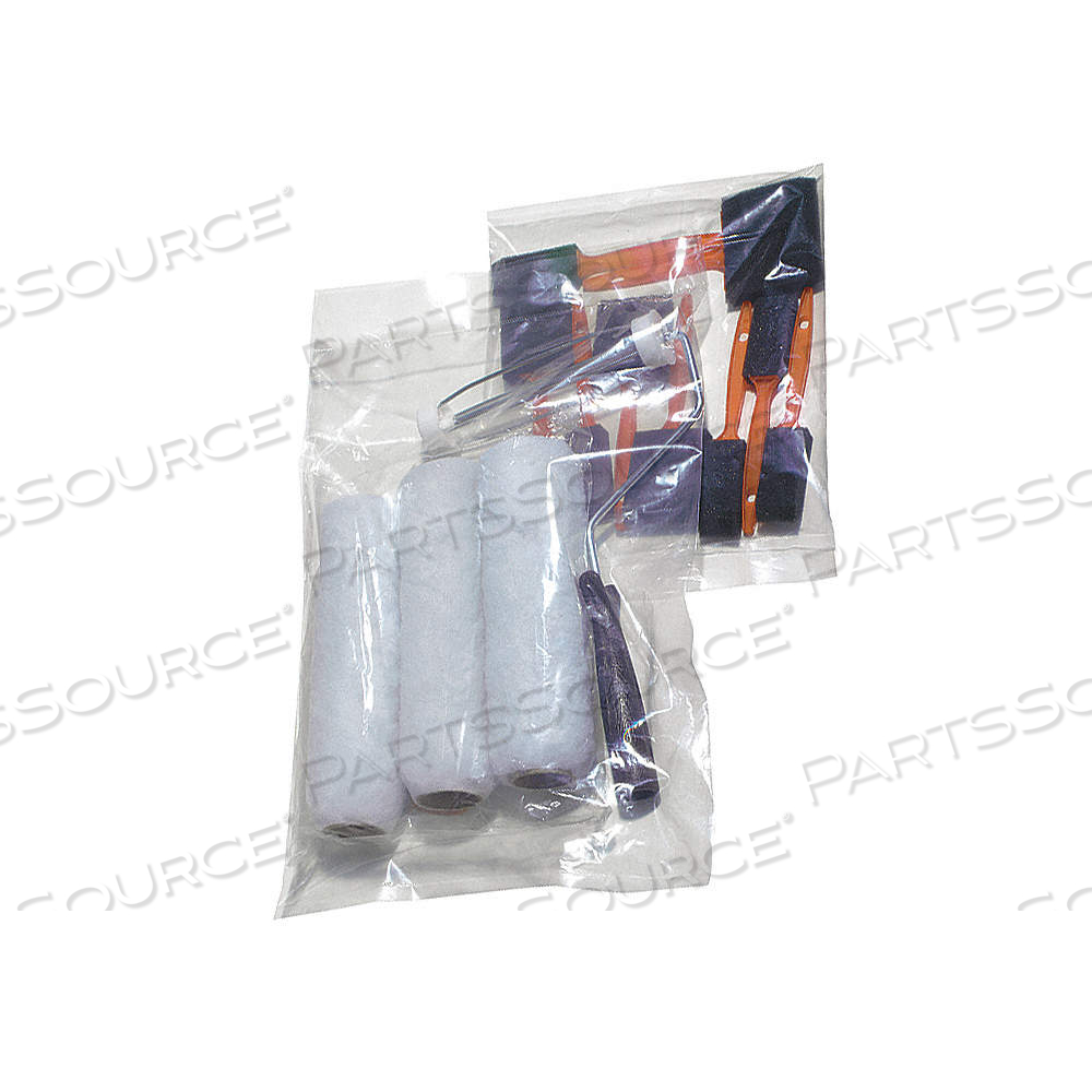 OPEN POLY BAG, 1 MIL THICK, 6 IN WD, 9 IN LG, CLEAR, CASE PACK by Approved Vendor