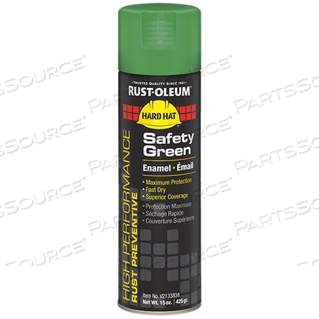 V2133838 RUST-OLEUM V2100 SPRAY PAINT, 15 OZ, AEROSOL, SPRAY, SAFETY GREEN by Rust-Oleum